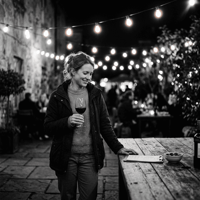 Woman profile at night